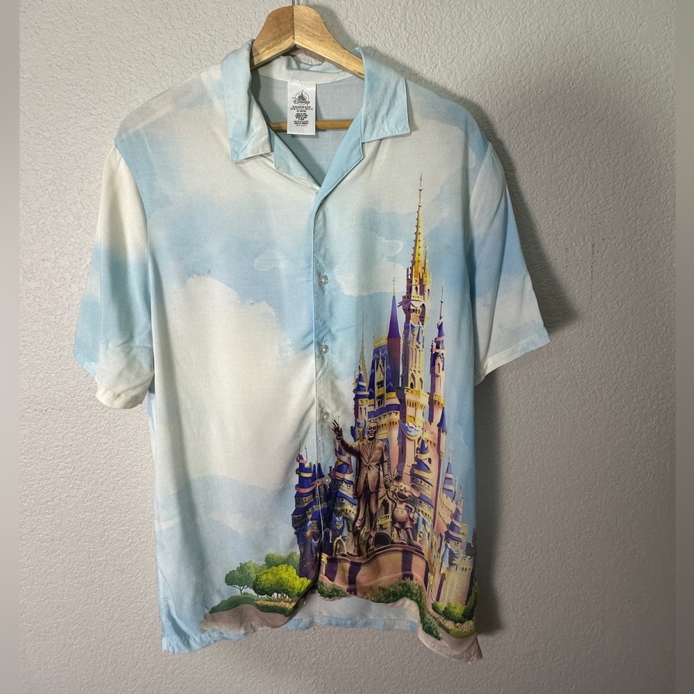 Disney World 50th Anniversary Castle Button-Up Shirt – Unisex Size Medium